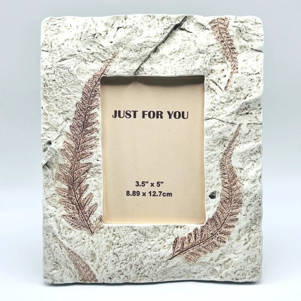 Rustic Floral Fern Fossil Picture Frames (2) Nature Cabin Botanical Cottagecore